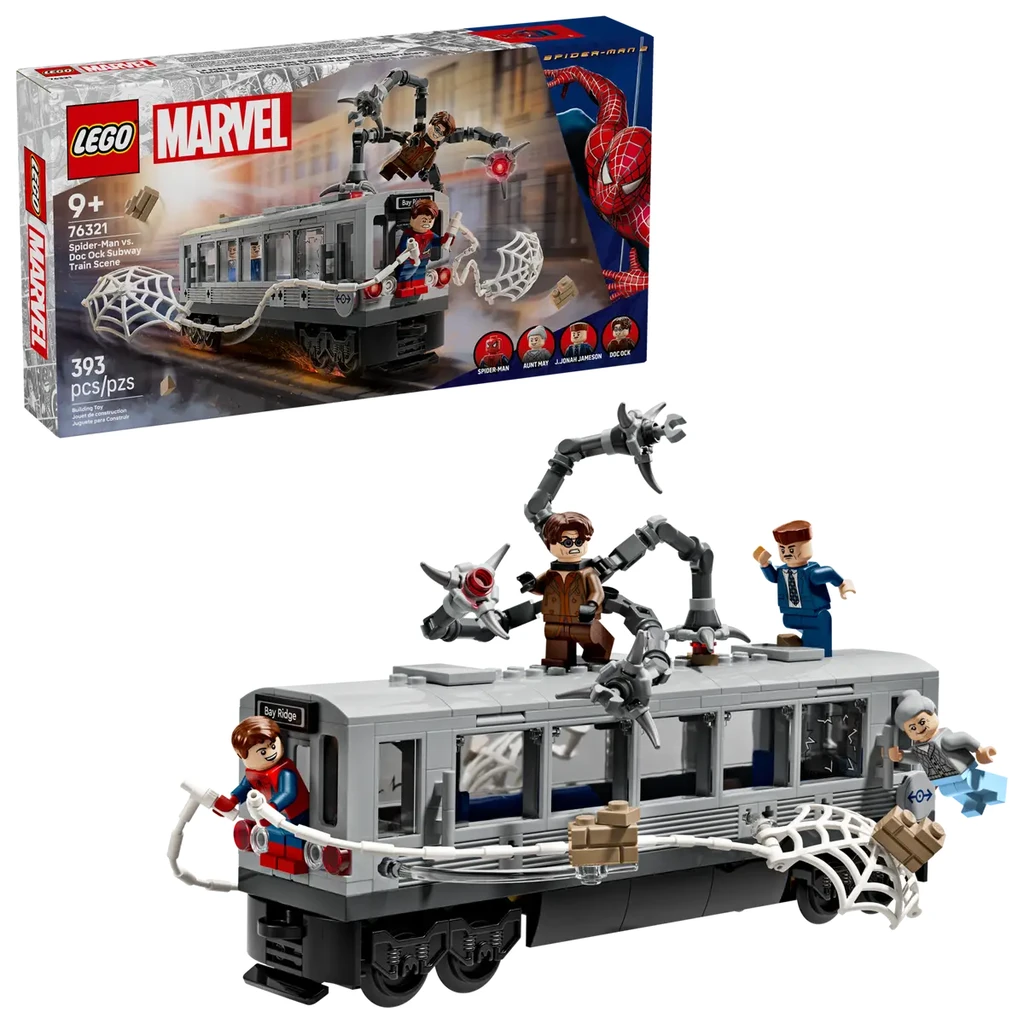 La scène du train de spider man et docteur octopus - 76321