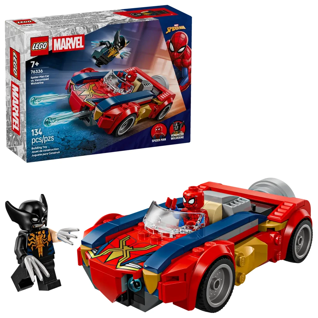 Spider-Man et sa voiture contre Wolverine vénomisé - 76336
