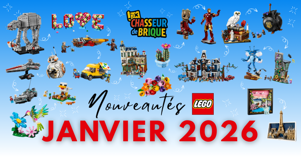 vignette nouveautes lego Janvier 2026 chasseur brique comparateur prix