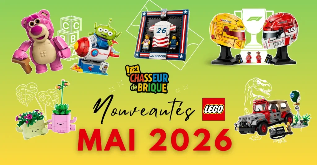 vignette nouveau lego mai 2026 football formule1 chasseur de brique