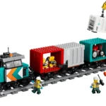 Le train de marchandises du port avec grue et camion - image 1